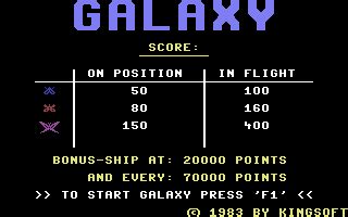 Galaxy - Commodore 64 Game / C64 Games, C64 reviews, downloads & SID tunes