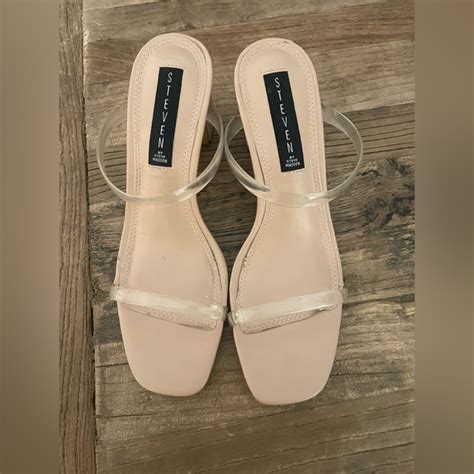 Steven By Steve Madden Shoes Steven By Steve Madden Nude Strappy Sandal Heel With Clear