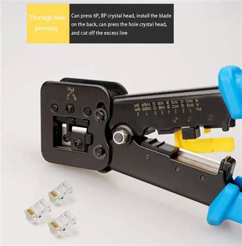 RJ45 Cat5 Cat5e Cat6 Crimp Tool Kit Pass Through Crimping, Ethernet Crimper Network Tool for ...