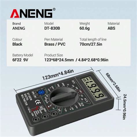 ANENG DT830B Multimeter Tester Handheld Multimetre Digital Multimeters