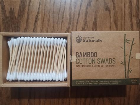 Worldfront Naturals Biodegradable Bamboo Cotton Swabs