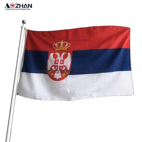 Serbian Flags X Ft Printed Brass Grommets D Quality Polyester