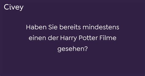 Civey Umfrage Haben Sie Bereits Mindestens Einen Der Harry Potter