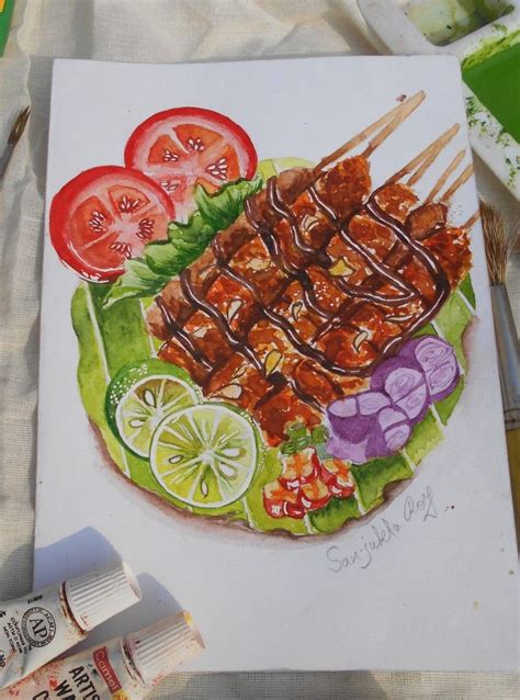 Food Illustration with Vegetables and Sauces