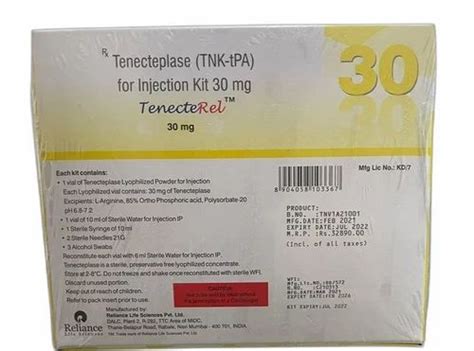 30mg Tenecteplase Injection Kit For Clinical Packaging Size 3x4x2