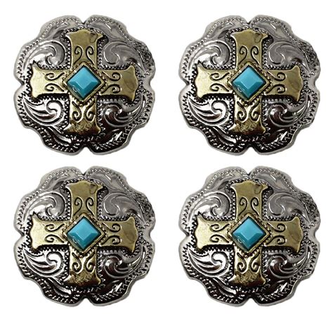 Concho Set Of 4 Conchos Western Saddle Tack Turquoise Stone 401545 Ebay