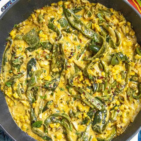 Rajas Poblanas Roasted Poblano Strips In Cream Sauce Chili Pepper