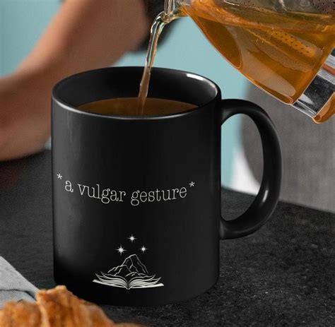 Vulgar Gesture Black Mug Fuck Off Mug Booktok Mug ACOTAR Merch Acotar Mugs Middle