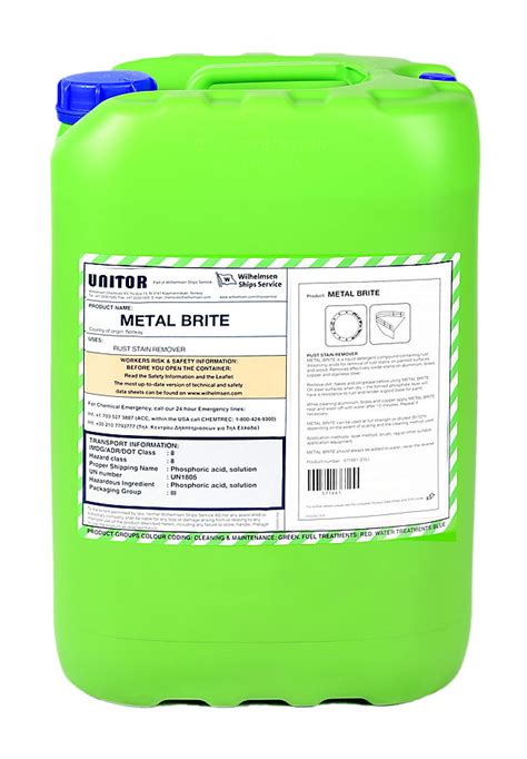 Metal Brite 25 Ltr Unitor Liquid Detergent Rust Removal