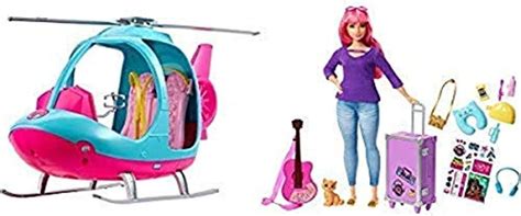 Barbie Travel Helicopter and Barbie Daisy Travel Doll, Dolls - Amazon ...