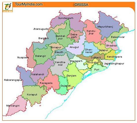 Odisha Tourist Map