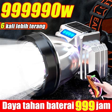 Jual Landi Senter Kepala Led Watt Cahaya Putih Water Proof Senter