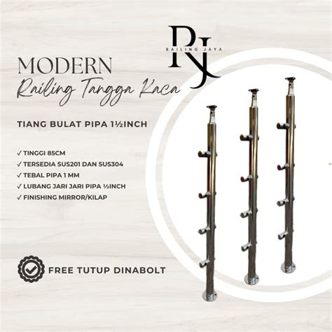 Jual TIANG RAILING TANGGA PIPA BULAT STAINLESS SUS304 Shopee Indonesia