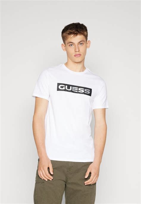 Guess Logo Tee T Shirt Con Stampa Pure Whitebianco Zalandoit