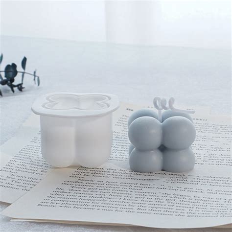 Molde Cubo Bubble X Mm Para Hacer Velas Jab N Blanco X