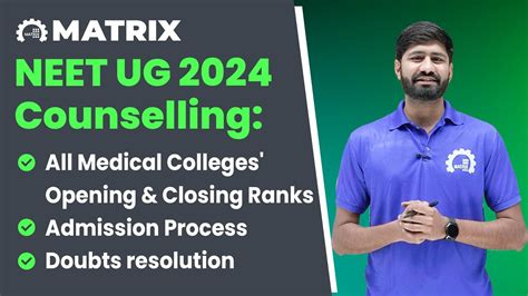 NEETUG2024 Counselling All Medical Colleges Opening Closing Ranks