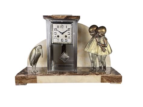 Art Deco French Clock By The Sculptor Demetre Chiparus Poirot Art