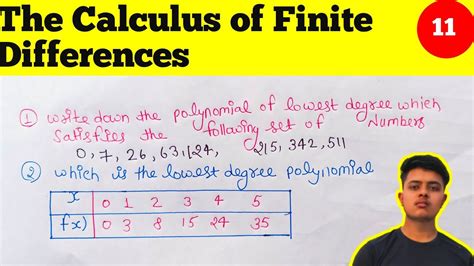 Write Down The Polynomial The Calculus Of Finite Differences Lec 11