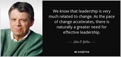 John P Kotter Quote We Know That Leadership Is Very Much Related To