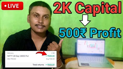 Using 2k Capital And 500 Profit 🔴live Option Treading For Beginners