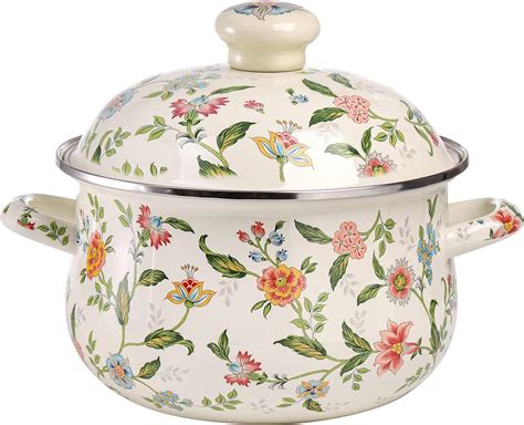 Amazon Soujoy Enamel Stockpot With Lid Quart Retro Cooking