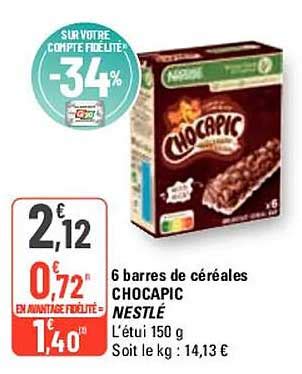 Promo Barres De C R Ales Chocapic Nestl Chez G Icatalogue Fr