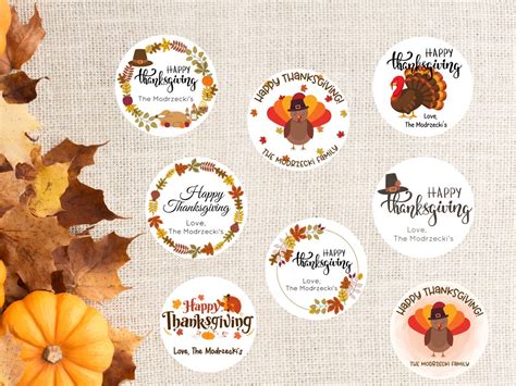 Happy Thanksgiving Stickers, Thanksgiving Favor Stickers, Thanksgiving ...