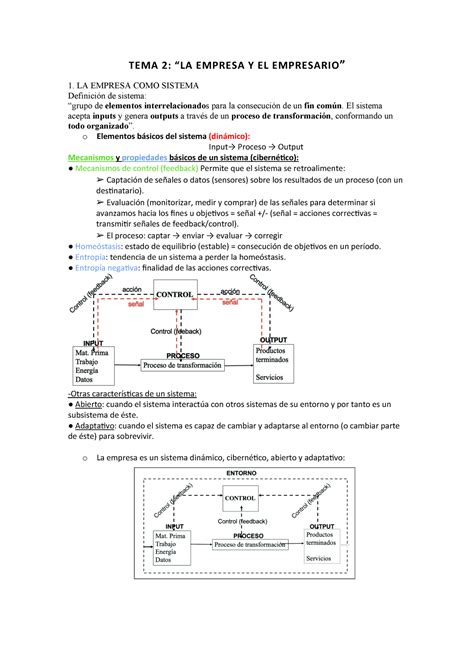 Tema Fundamentos Apuntes Tema La Empresa Y El Empresario