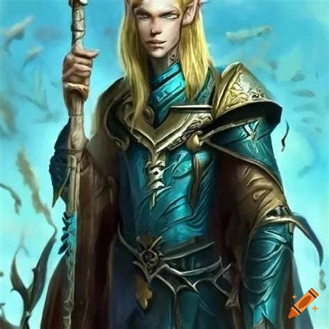 Image Of A High Elf Mage With Blond Hair And Turquoise Eyes