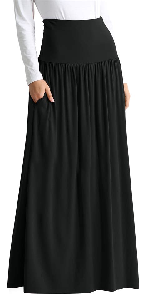 Simlu Simlu Womens Long Maxi Skirt With Pockets Reg And Plus Size