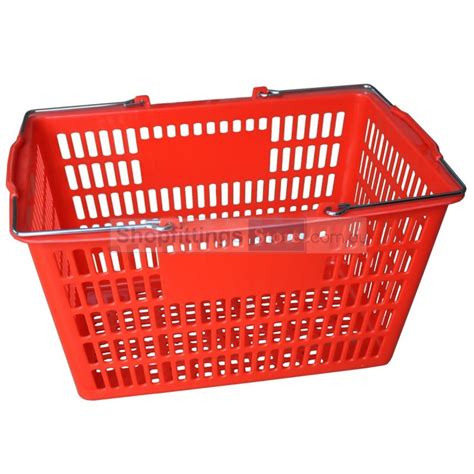 Plastic Shopping Basket L Red