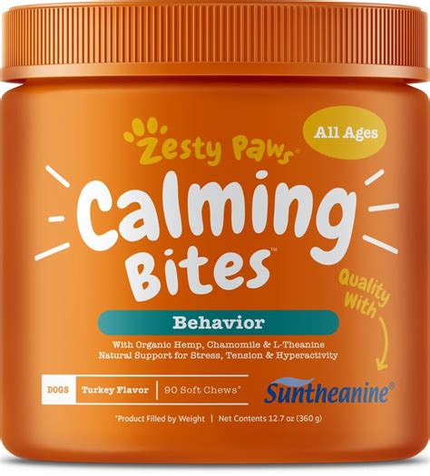 Zesty Paws Calming Anti Stress & Anxiety Bites Turkey Soft Chews For ...