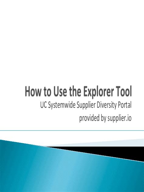 Fillable Online Supplychain Ucsf How To Use The Explorer Tool