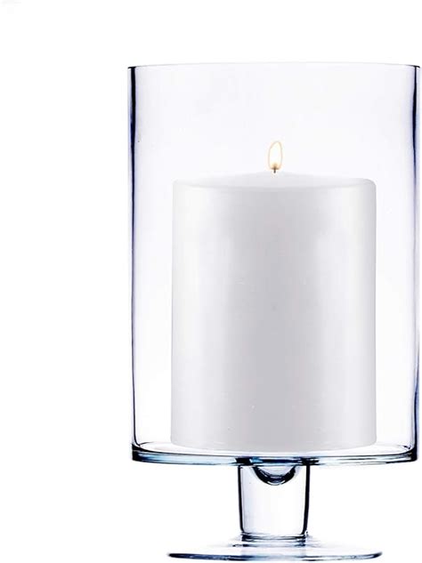 Amazon Cys Excel Glass Hurricane Pillar Candle Holder H W