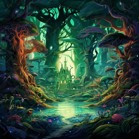 Premium AI Image | Mystical Forest Illustration