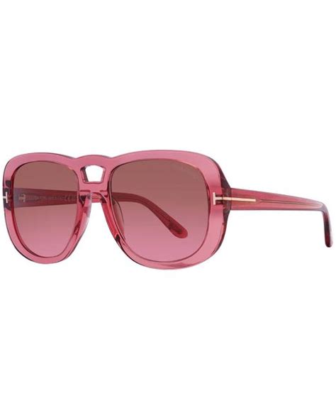 Tom Ford Billie Brown Gradient Square Sunglasses In Pink Lyst