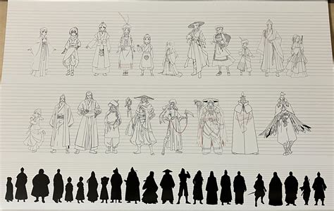 Character Height Comparison Chart from official art book #6 : r ...