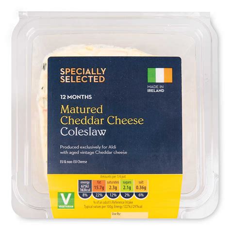 12 Months Matured Cheddar Cheese Coleslaw 220g Specially Selected Aldiie