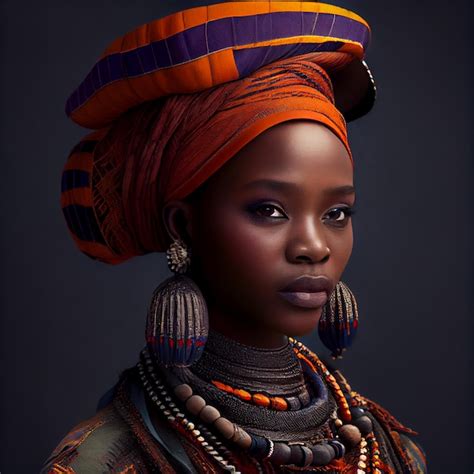 Premium Photo Portrait Realistic Graphics Of An African Woman With