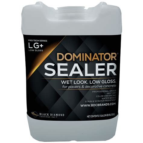 5 Gallon Dominator Lg Low Gloss Paver Sealer Wet Look Commercial Grade Water Based Color