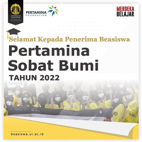 Penerima Beasiswa Pertamina Sobat Bumi Ui Tahun Direktorat