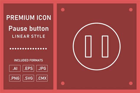 Pause Button Vector Line Icon Design Graphic by Glyphinder · Creative ...