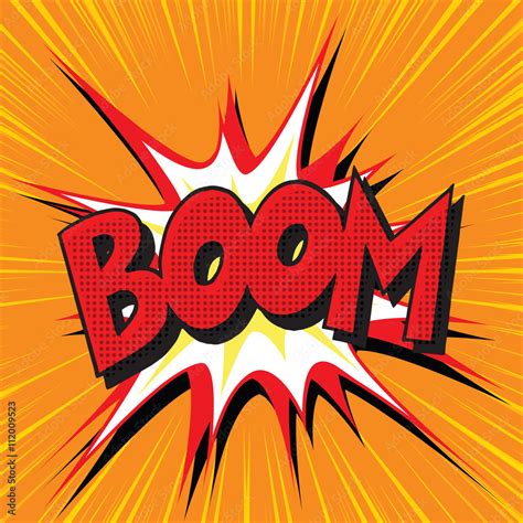 Boom explosion comic book text pop art Stock Vector | Adobe Stock