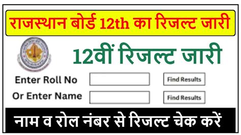 Rajasthan Board 12th Class Result 2024 राजस्थान बोर्ड 12th का रिजल्ट