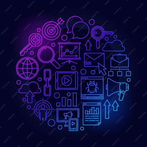 Premium Vector | Seo and internet marketing vector round concept