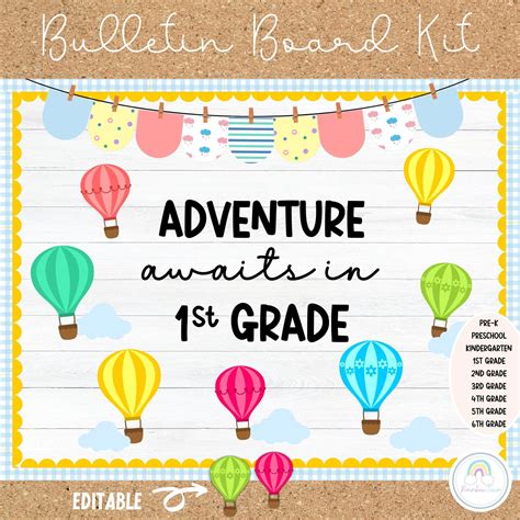 Hot Air Balloon Bulletin Board Back To School Classroom Decor
