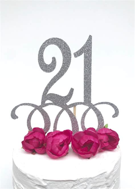 Glitter St Birthday Cake Topper Twenty One And Etsy