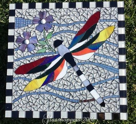 Dragonfly Stepping Stone By Glasshoppers Mosaic Art Projects