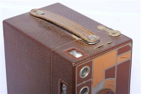 Kodak Beau Brownie No 2a Brown Art Deco Box Camera With Case By Walter