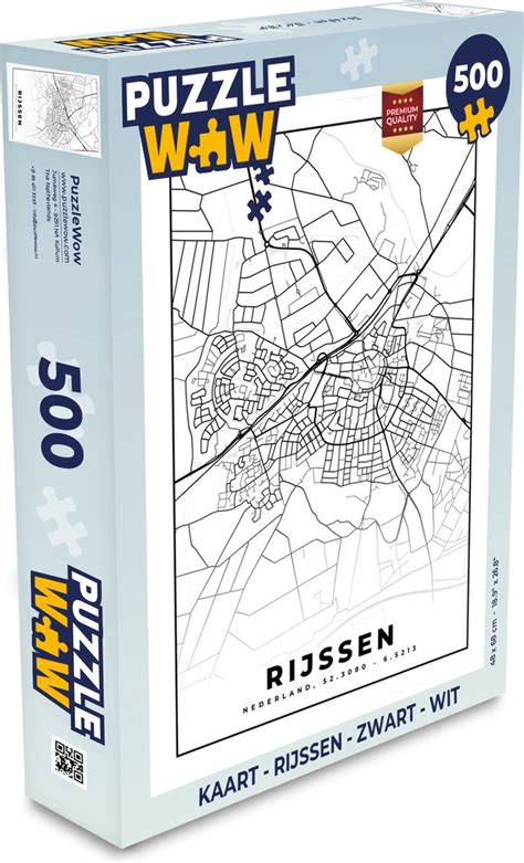 Puzzel Kaart Rijssen Zwart Wit Legpuzzel Puzzel 500 Stukjes